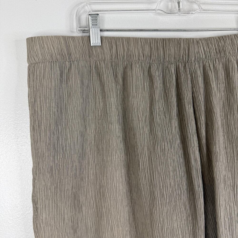 Soft Surroundings Pants 2X Gold Crinkle Wide Leg Pull On Stretch Pockets Womens